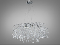 Підвісна кришталева люстра для вітальні, 10 ламп, хром