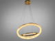 Золотиста підвісна світлодіодна люстра 2 кільця 70 Вт із трьома режимами світла