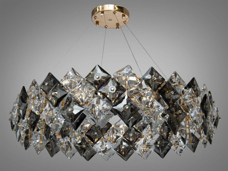 Кришталева люстра на 10 ламп,хром