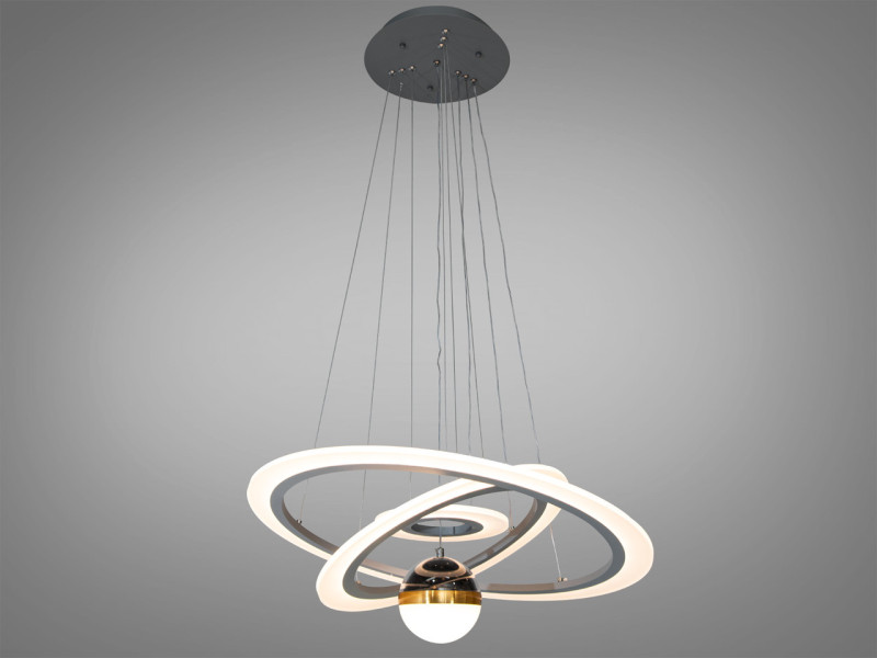 Світлодіодна люстра з додатковим підсвічуванням, 90 Вт сіра