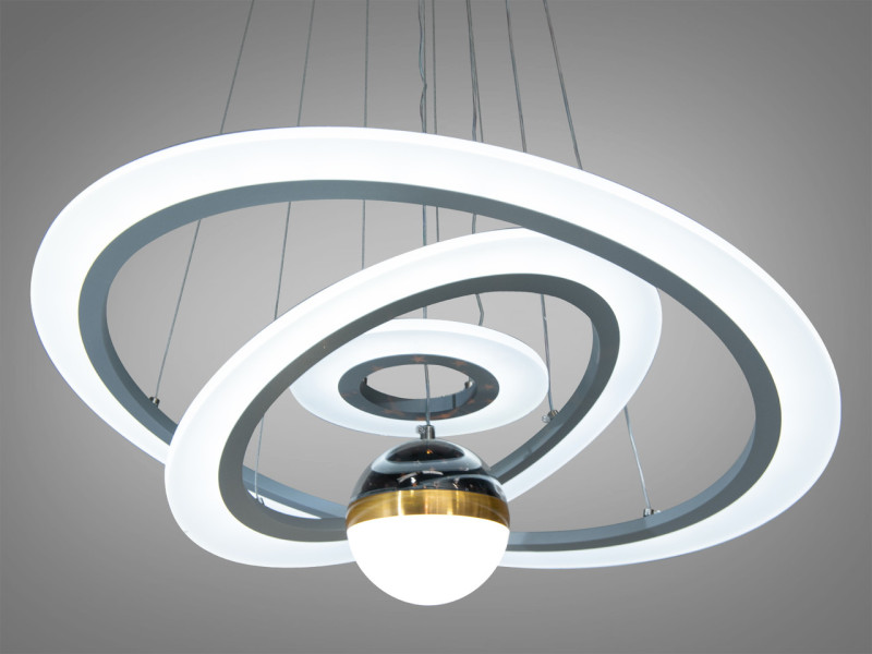 Світлодіодна люстра з додатковим підсвічуванням, 90 Вт сіра