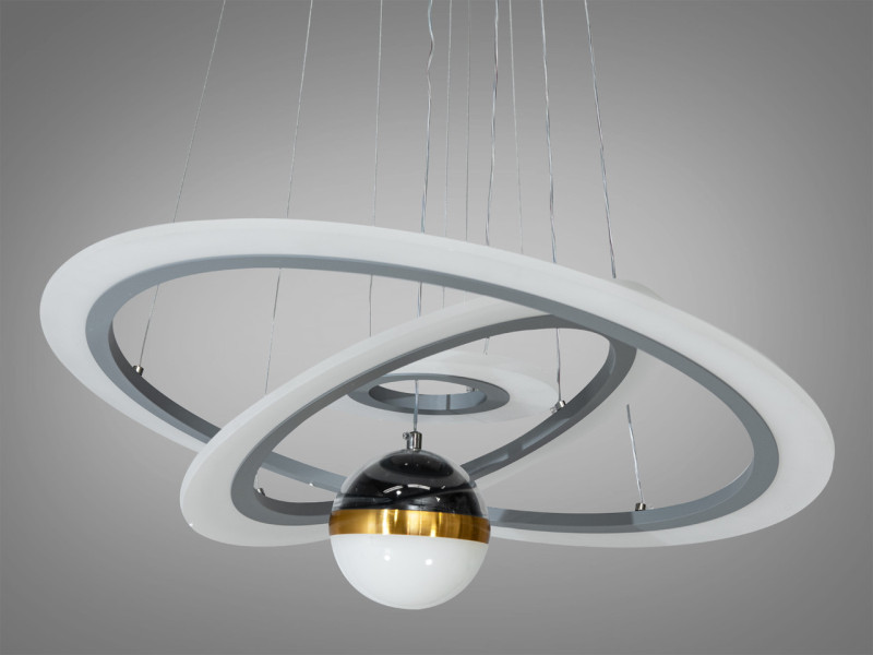 Світлодіодна люстра з додатковим підсвічуванням, 90 Вт сіра