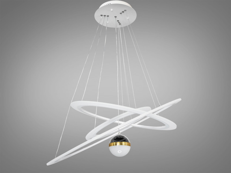 Світлодіодна люстра з додатковим підсвічуванням,145 Вт, сіра