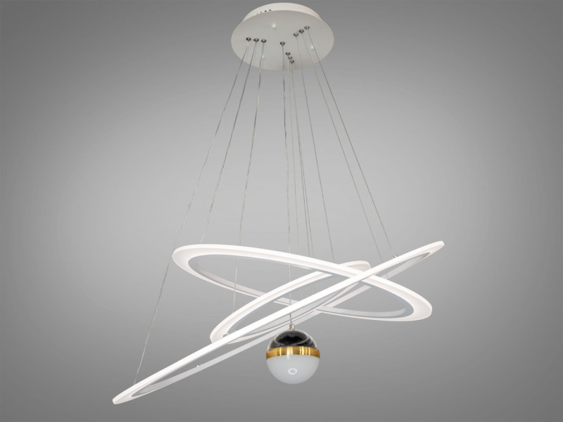 Світлодіодна люстра з додатковим підсвічуванням,145 Вт, сіра