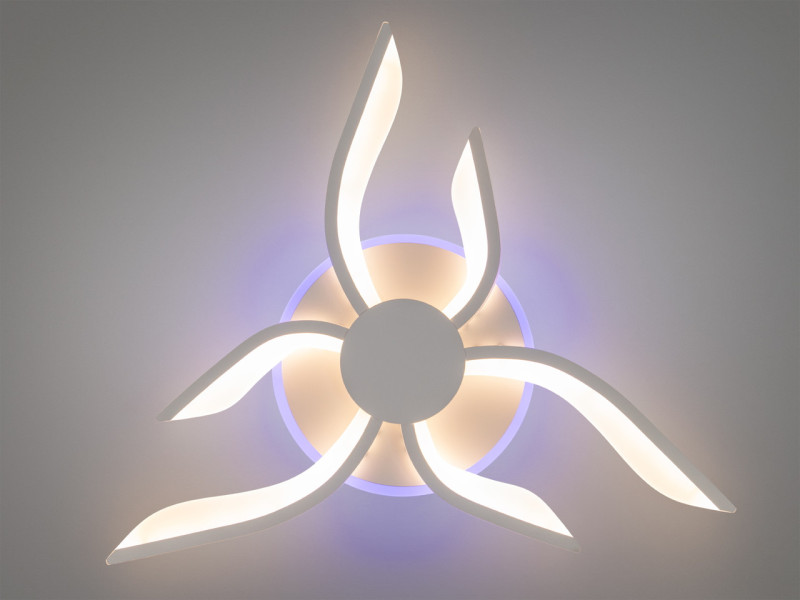 Led люстра з пультом, диммером, підсвіткою, 52W, білого кольору