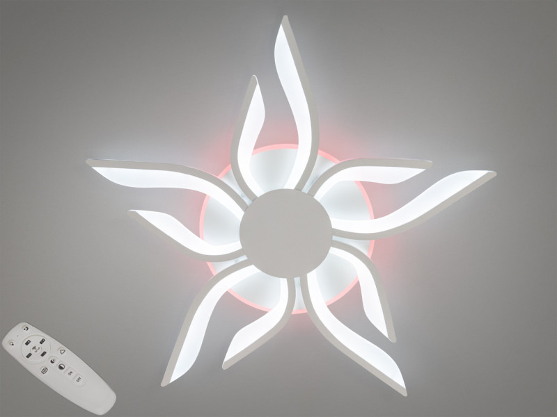 Стельова led люстра кільця з пультом, диммером, підсвіткою, 82W, біла