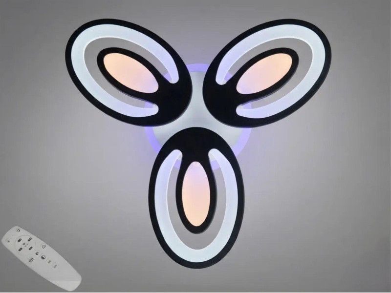Люстра LED Trio Oval чорна 60Вт пульт димер до 12 м²