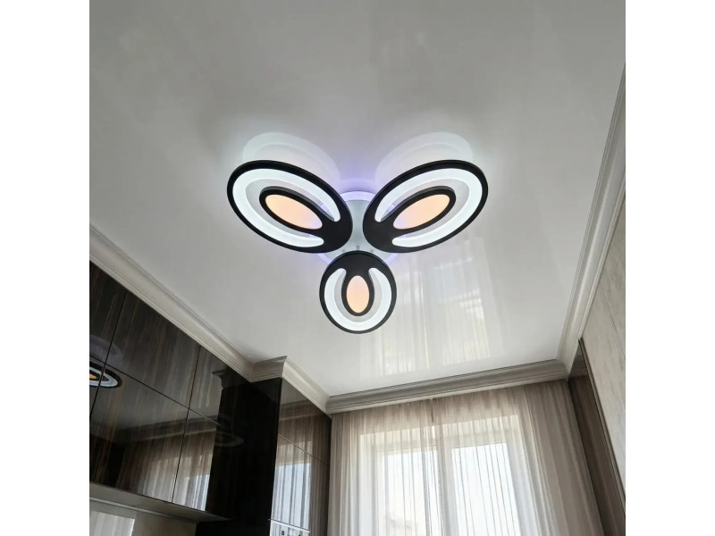 Люстра LED Trio Oval чорна 60Вт пульт димер до 12 м²