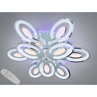 Люстра стельова LED пелюстки хром 176Вт пульт 30м²