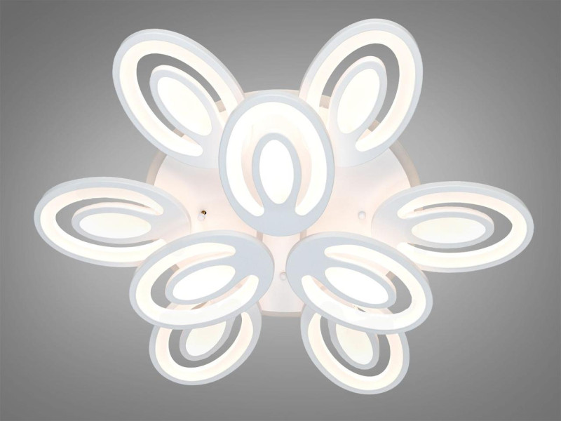 Стельова LED люстра біла 176 Вт 9 кілець пульт димер