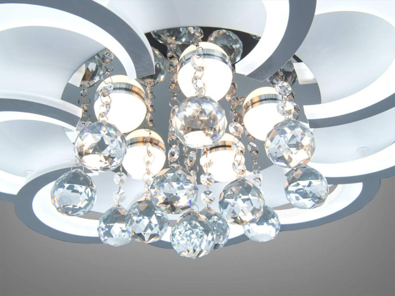 Стельова LED люстра біла 82Вт з пультом і димером
