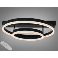 Стельова LED люстра біла 60W пульт димер 2 кільця