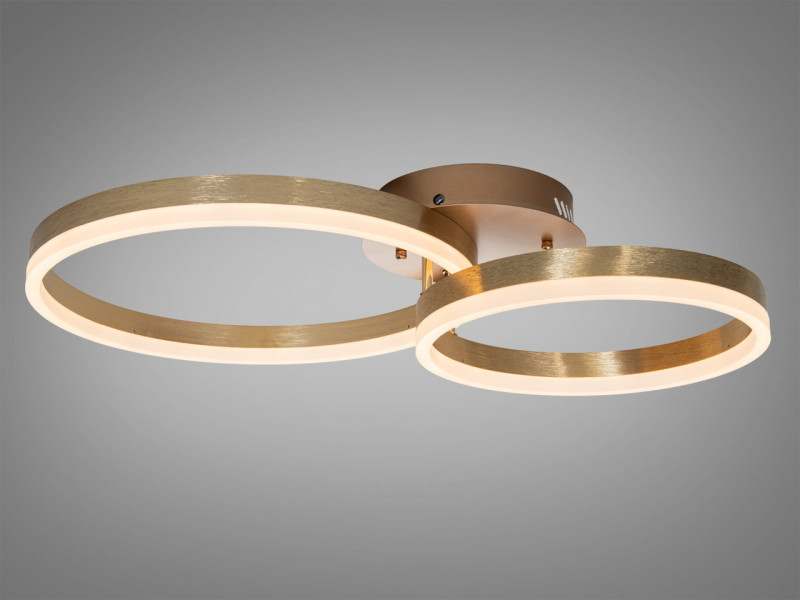 Стельова LED люстра кільця золотиста 50W пульт 9м²