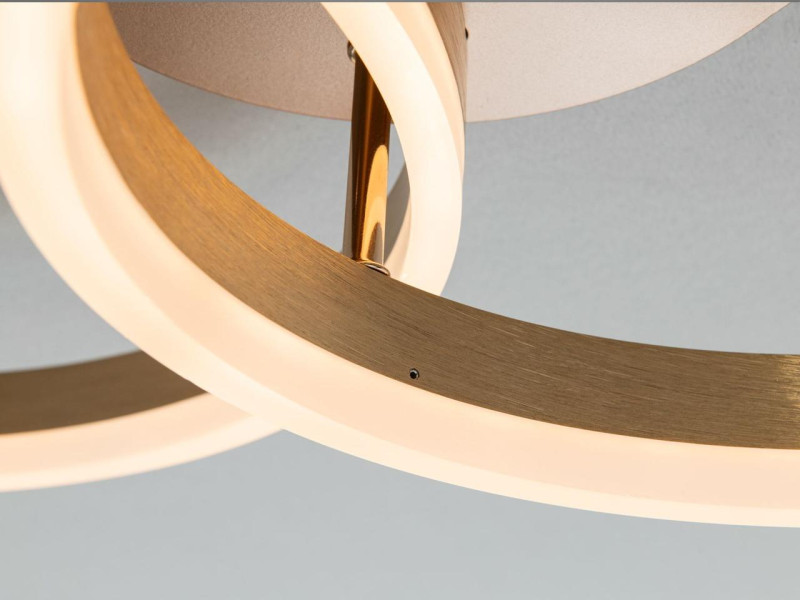 Стельова LED люстра кільця золотиста 50W пульт 9м²