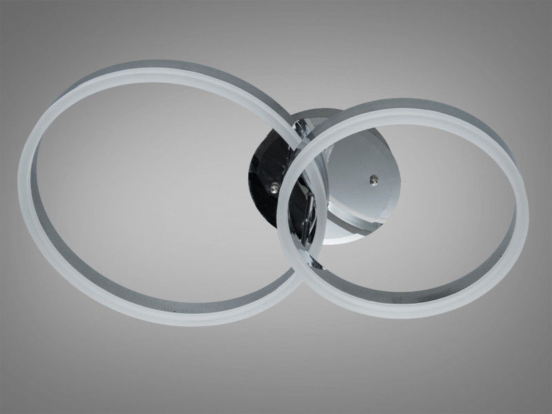 Стельова люстра LED хром 50W два кільця пульт