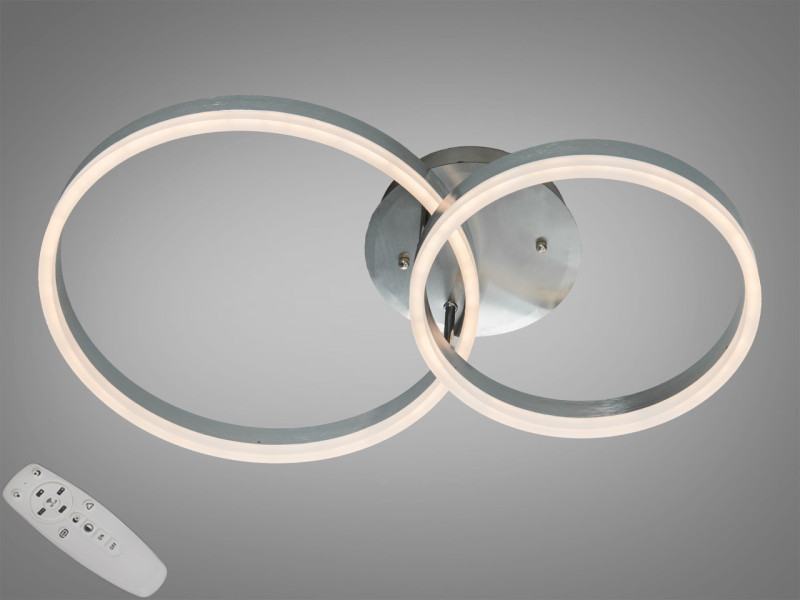 Люстра кільця матовий хром 50W пульт