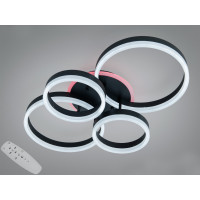 Люстра Rings чорна LED 4 кільця димер