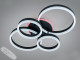 Чорна світлодіодна люстра 80Вт на чотири кільця