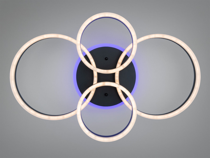 Люстра Rings біла LED 4 кільця димер