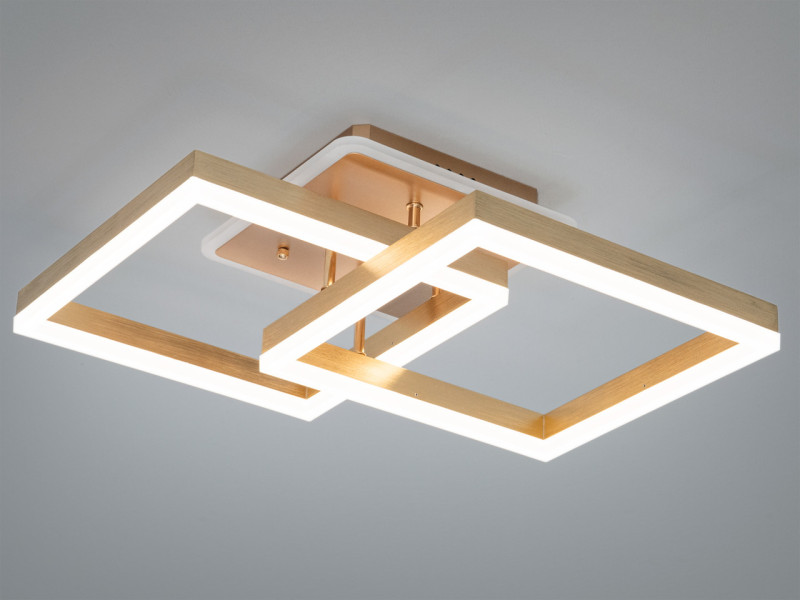 Люстра LED золотиста 64Вт 2 квадрати
