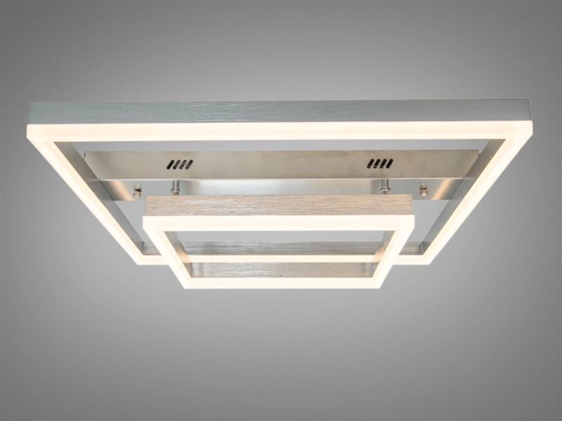 Стельова LED люстра 2 квадрати 60Вт матовий хром