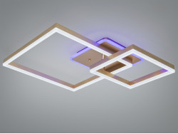 Стельова LED люстра золото 84 Вт пульт 15 м²