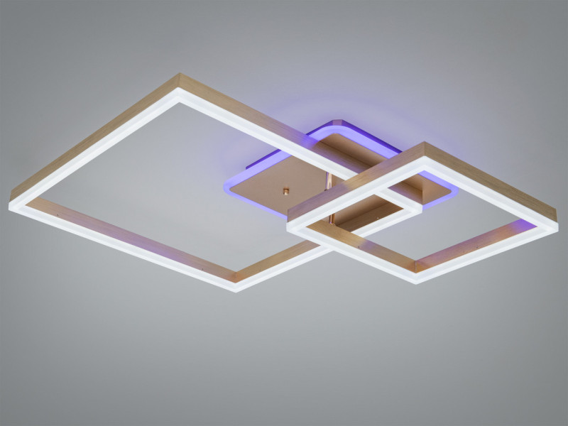 Стельова LED люстра золото 84 Вт пульт 15 м²