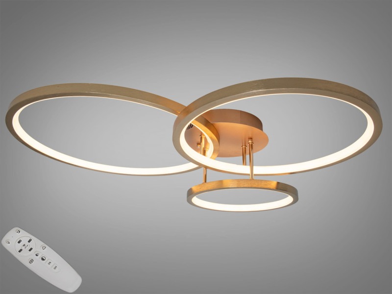 Люстра LED золото 3 кільця 85Вт пульт
