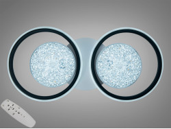 Люстра LED кільця біла чорна 58W димер 2+2