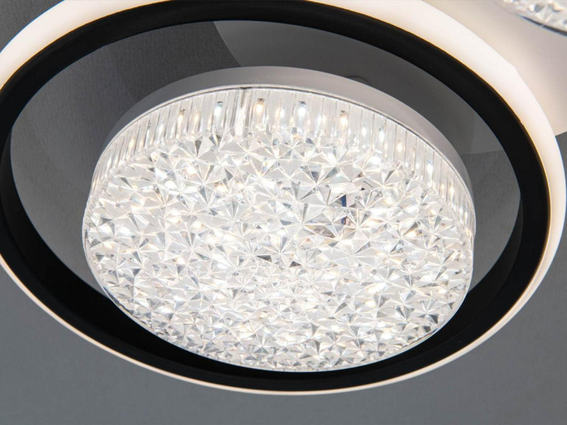 Люстра LED кільця біла чорна 58W димер 2+2