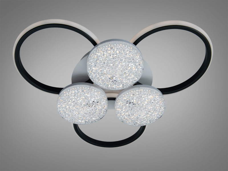 Люстра LED біло-чорна 82W пульт 3+3