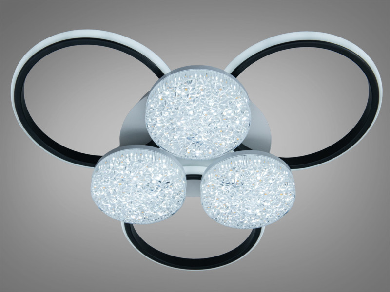 Люстра LED біло-чорна 82W пульт 3+3