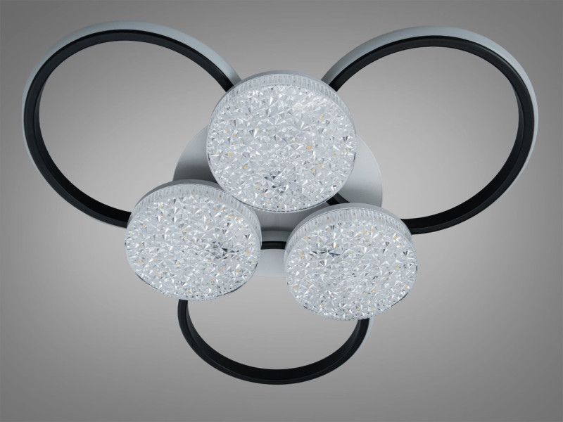 Люстра LED біло-чорна 82W пульт 3+3