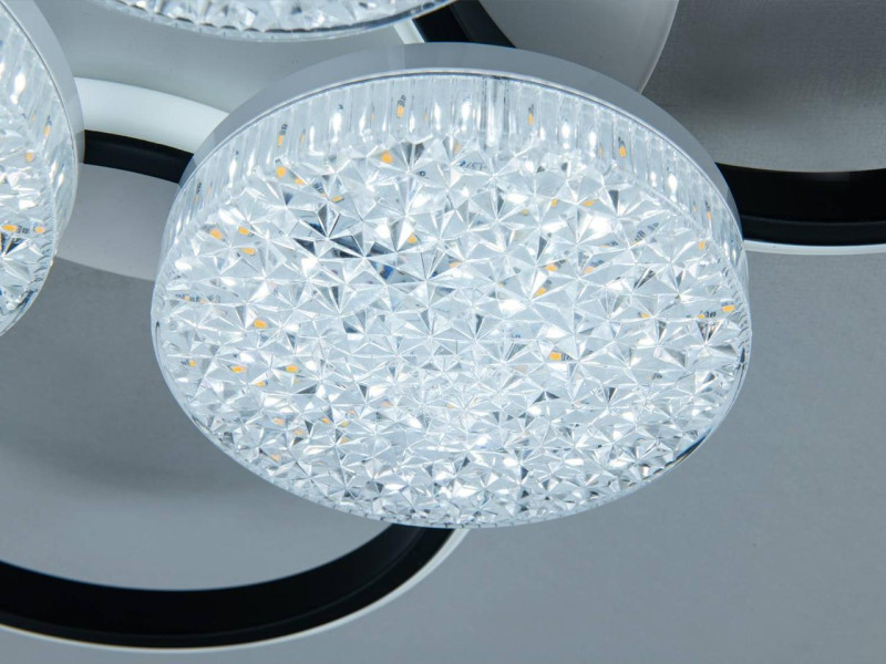 Люстра LED біло-чорна 82W пульт 3+3