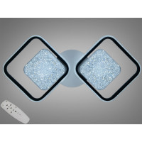 LED люстра 2 квадрати біло-чорна 65Вт пульт