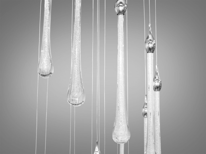 Каскадна світлодіодна люстра потужністю 45 Вт, хром