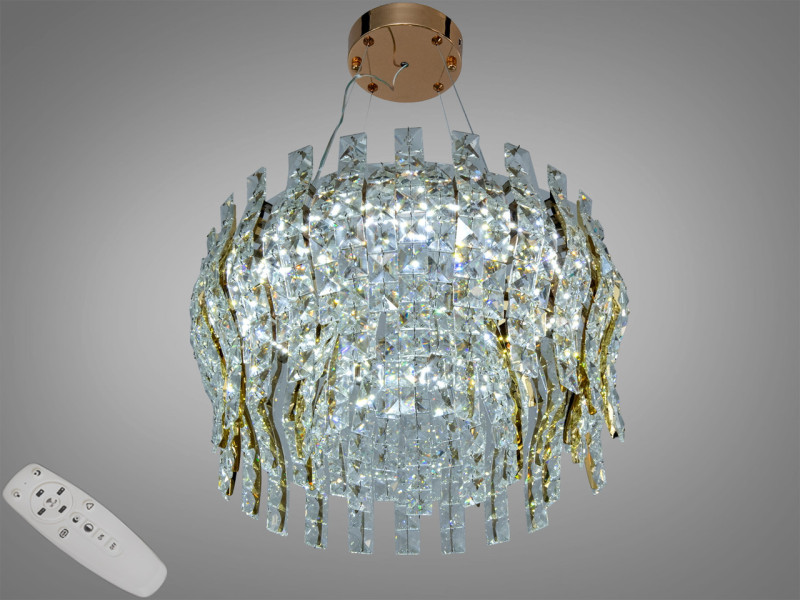 Люстра підвісна в золотому кольорі LED 55Вт пульт