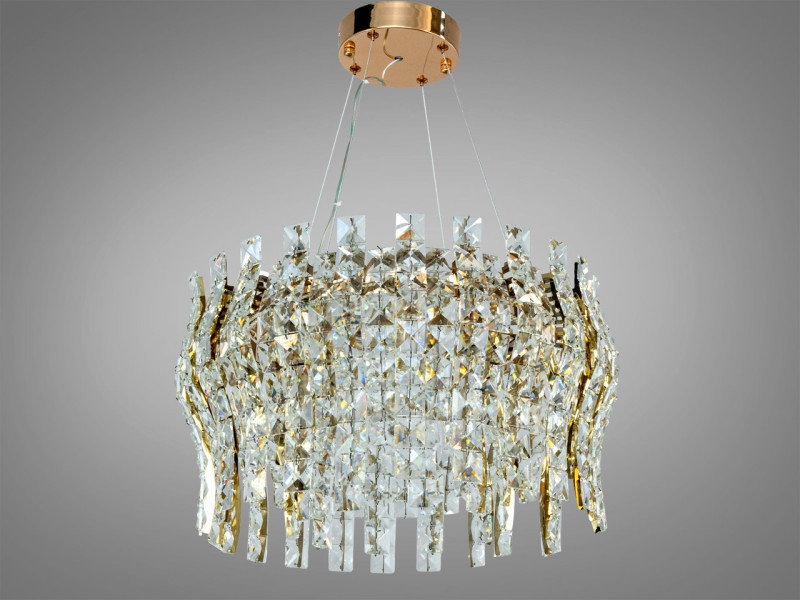 Люстра підвісна в золотому кольорі LED 55Вт пульт