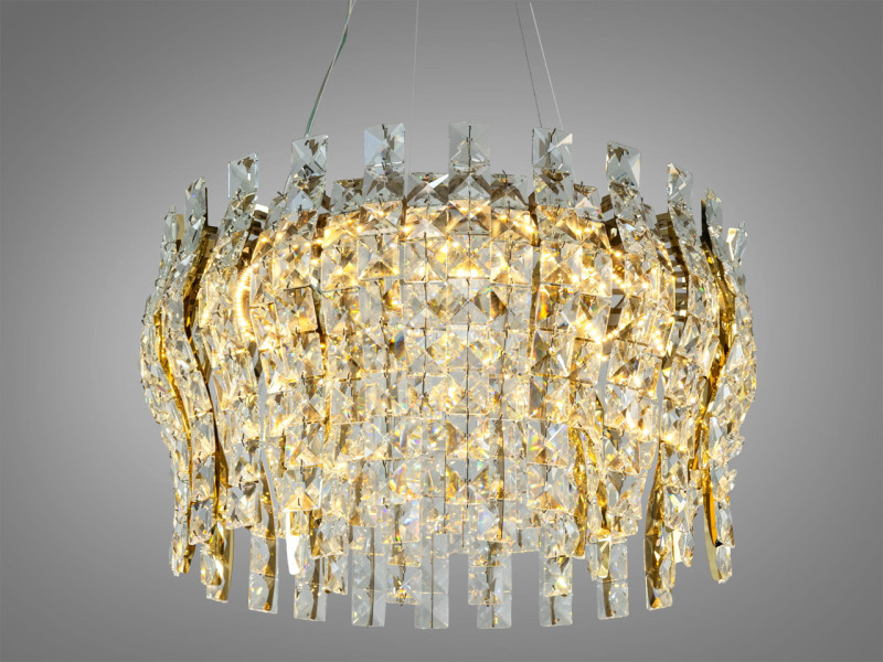 Люстра підвісна в золотому кольорі LED 55Вт пульт