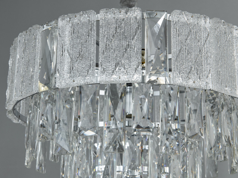 Кришталева люстра на 5 ламп хром