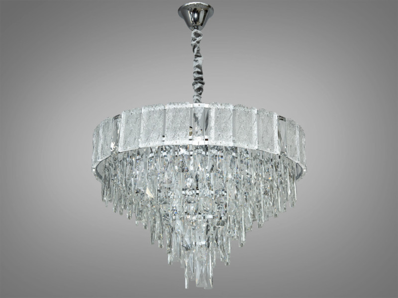 Кришталева люстра, 11 ламп, хром