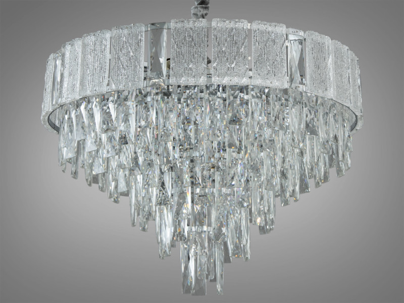 Кришталева люстра, 11 ламп, хром