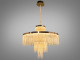  Люстра кришталева золотиста LED 165Вт багатоярусна підвісна   