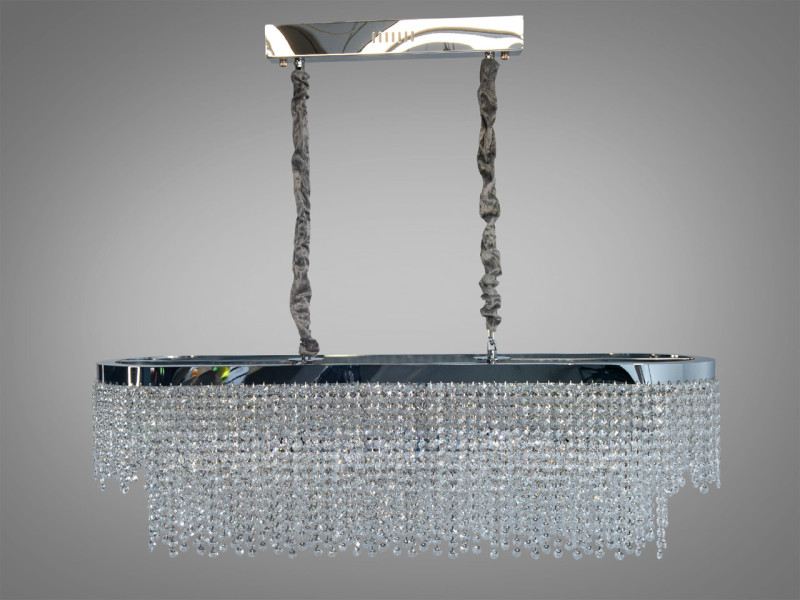 Люстра підвісна кришталева хром овальна LED 250 Вт