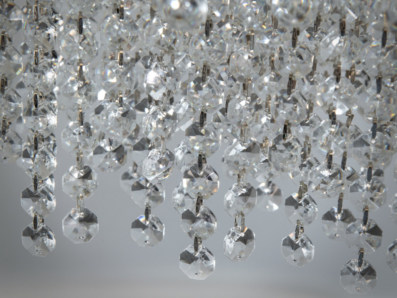 Люстра підвісна кришталева хром овальна LED 250 Вт