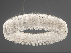 Підвісна люстра хром кришталева світлодіодна 30W