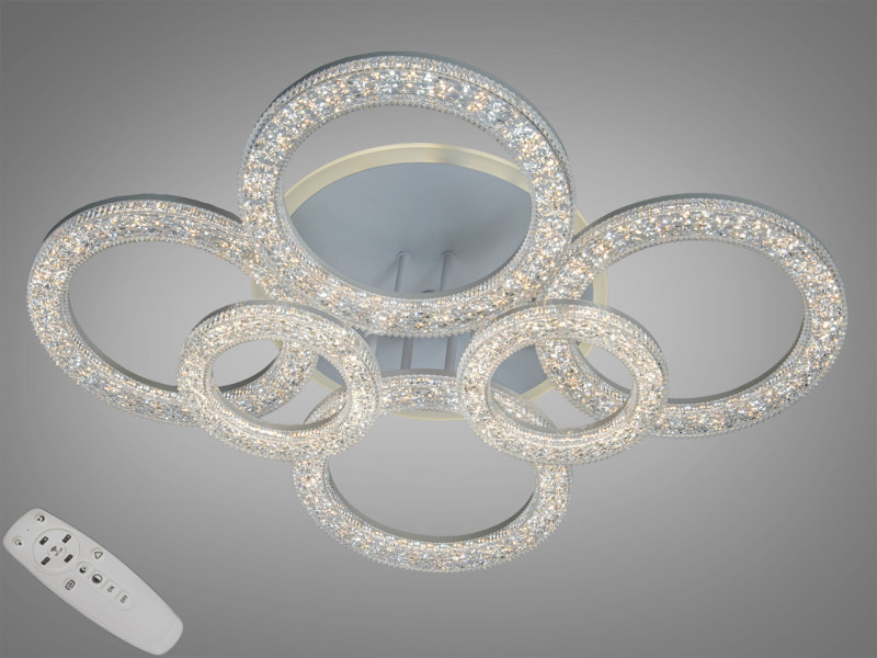 Стельова LED люстра кільця чорна 120W пульт