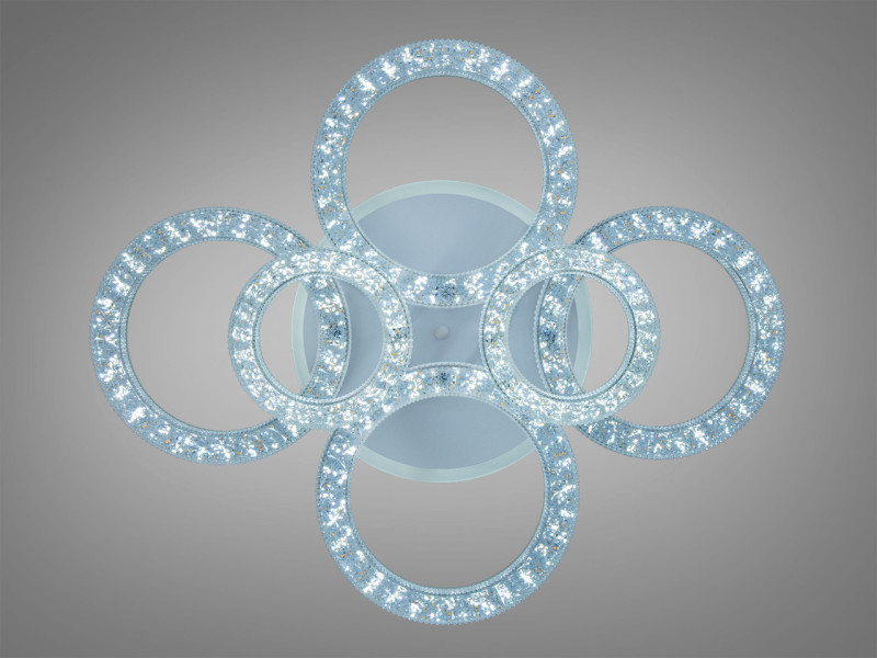 Стельова LED люстра кільця чорна 120W пульт