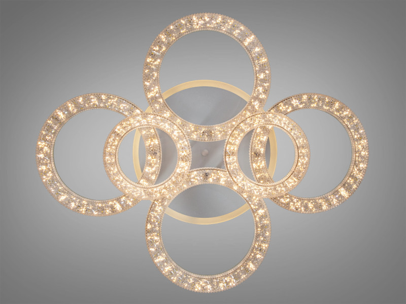 Стельова LED люстра кільця чорна 120W пульт