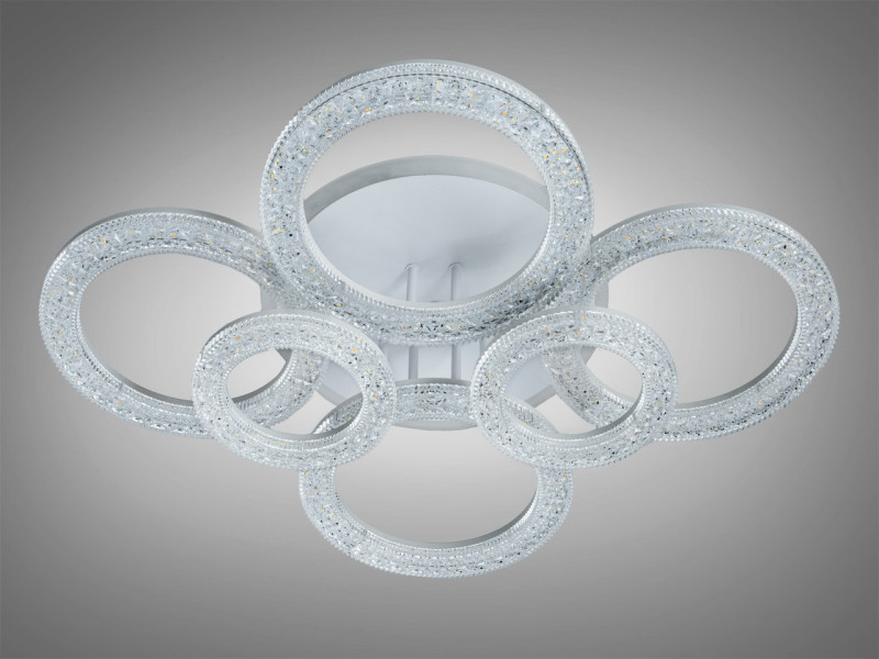 Стельова LED люстра кільця чорна 120W пульт